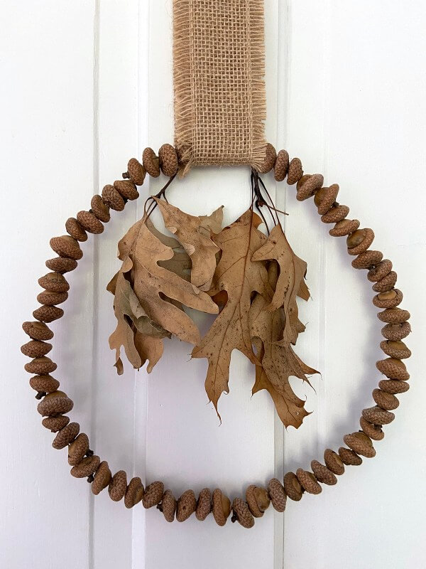 Mighty Oak and Burlap Acorn Wreath