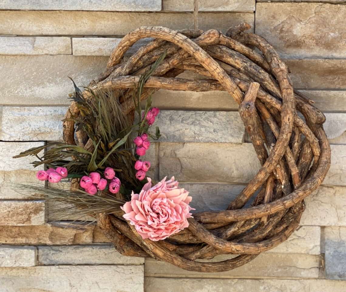 Natural Elegant Rustic Wooden Wreath