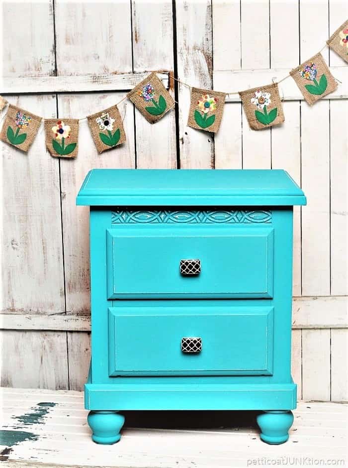 Brightly Painted Nightstand and Decorative Knobs