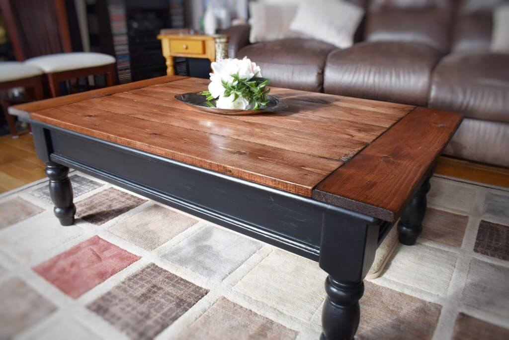 Two-Toned Rustic Coffee Table Design