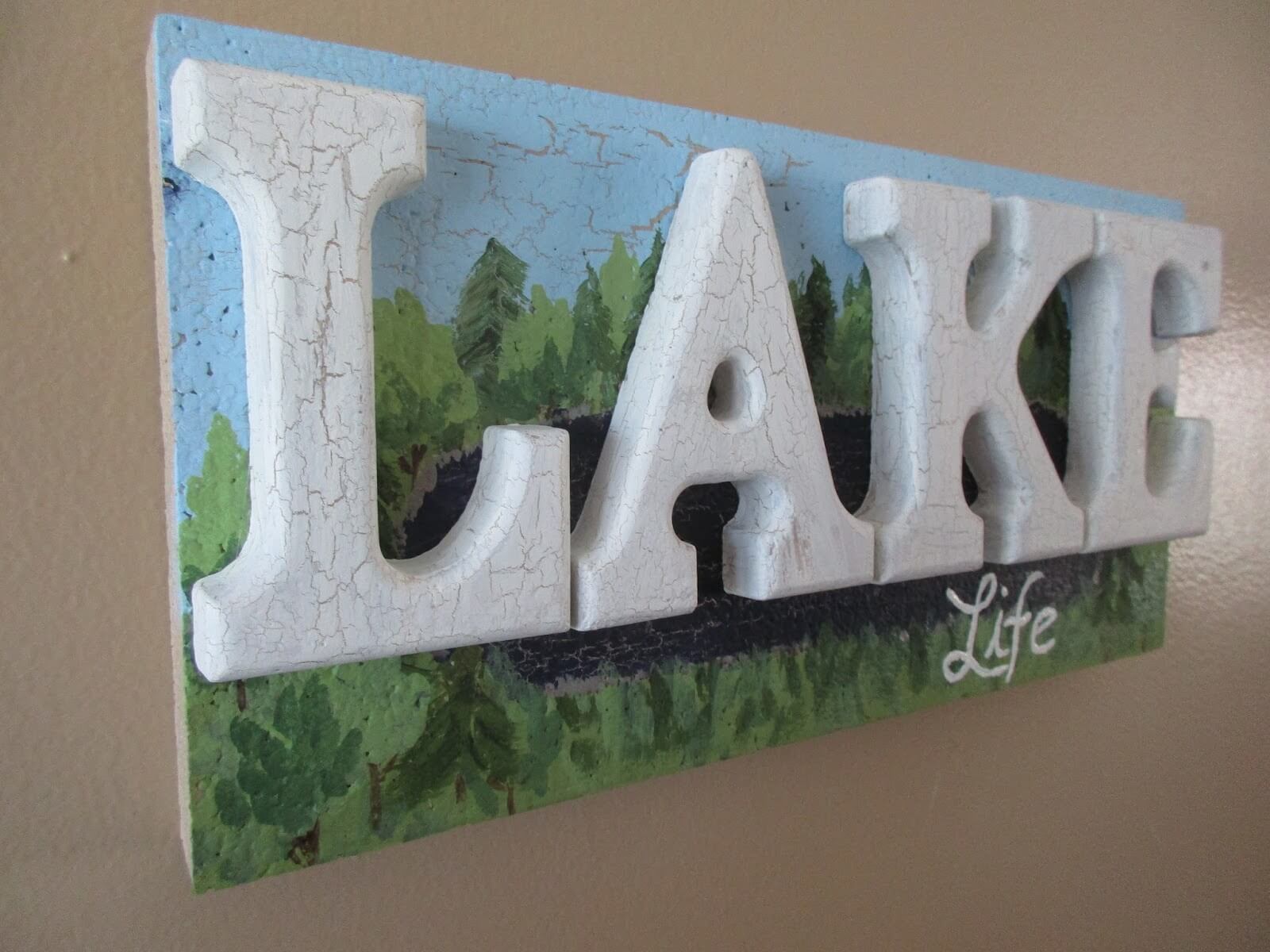 Three Dimensional Lake Life Sign