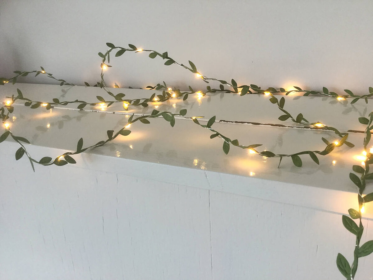 Fairy Lights and Green Leaves Garland