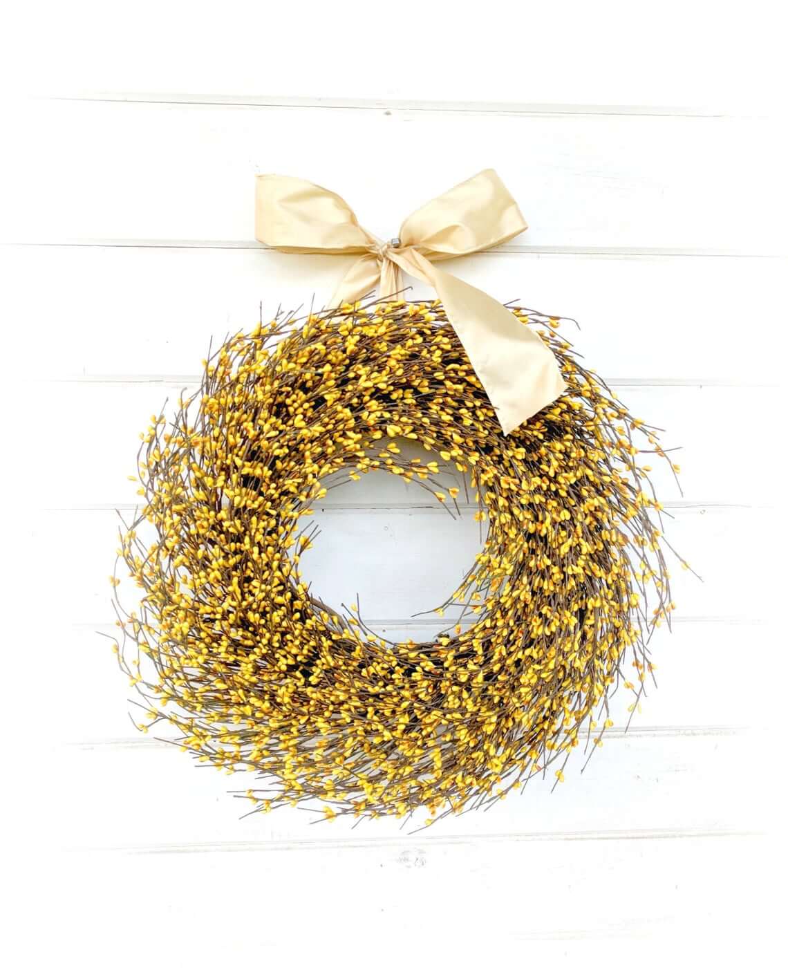 Yellow Berry Fall Harvest Time Wreath