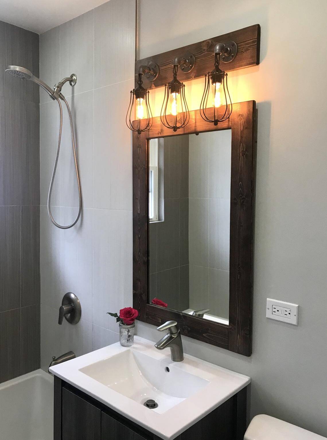 Caged Bathroom Vanity Lighting Fixture Set