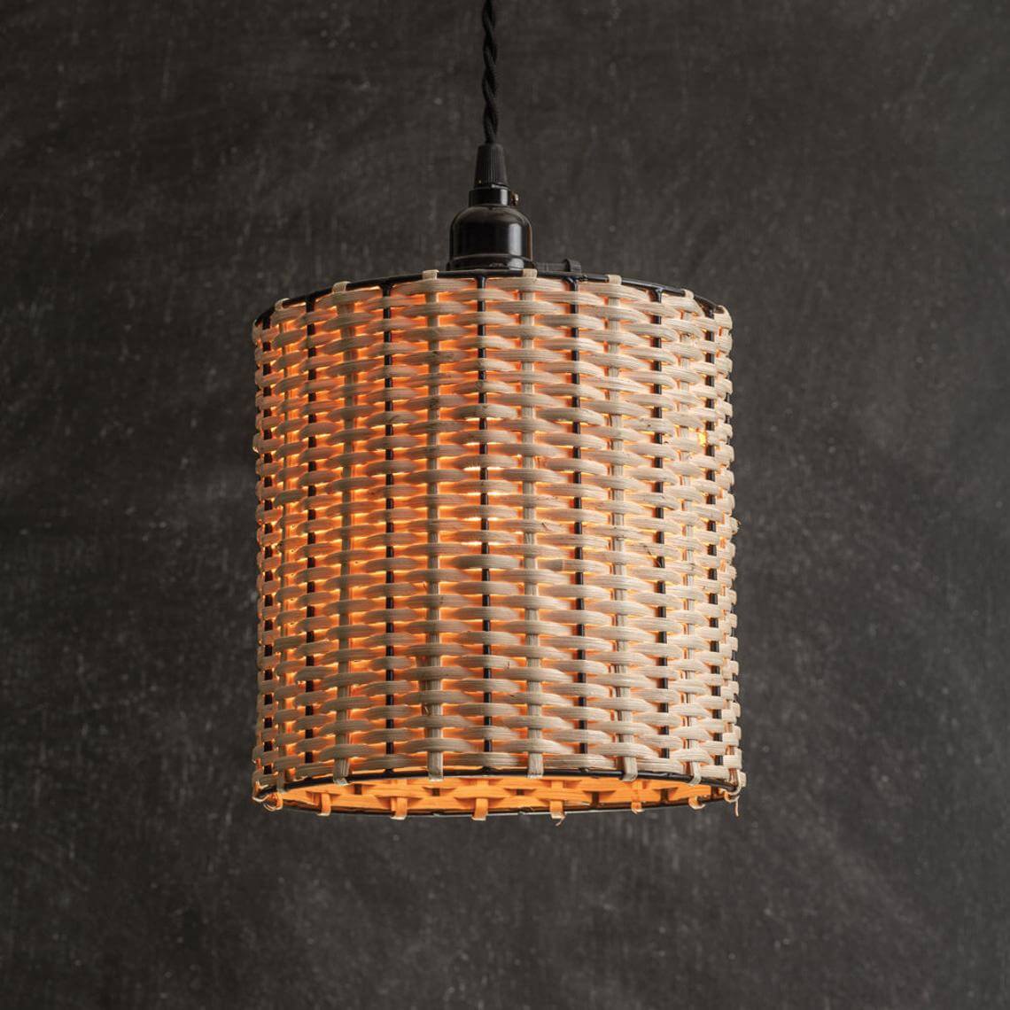 Weaved Decorative Drum Pendant Light