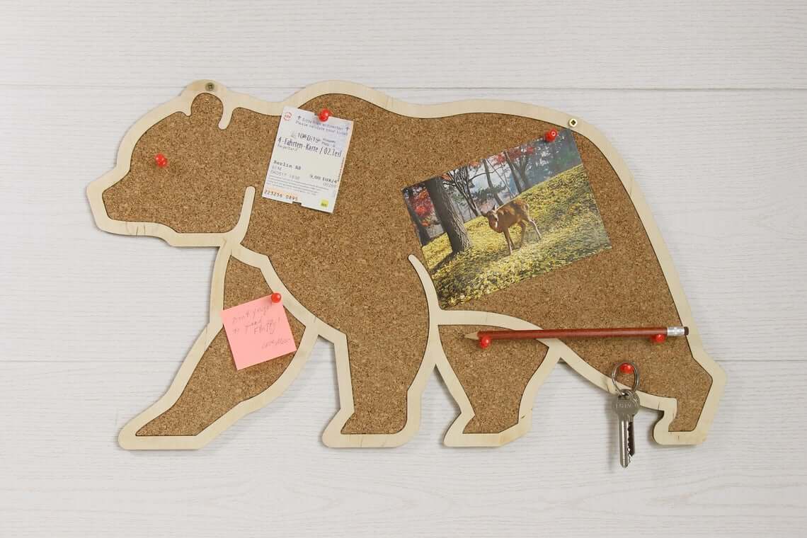 Cute Bear Shaped Cork Board