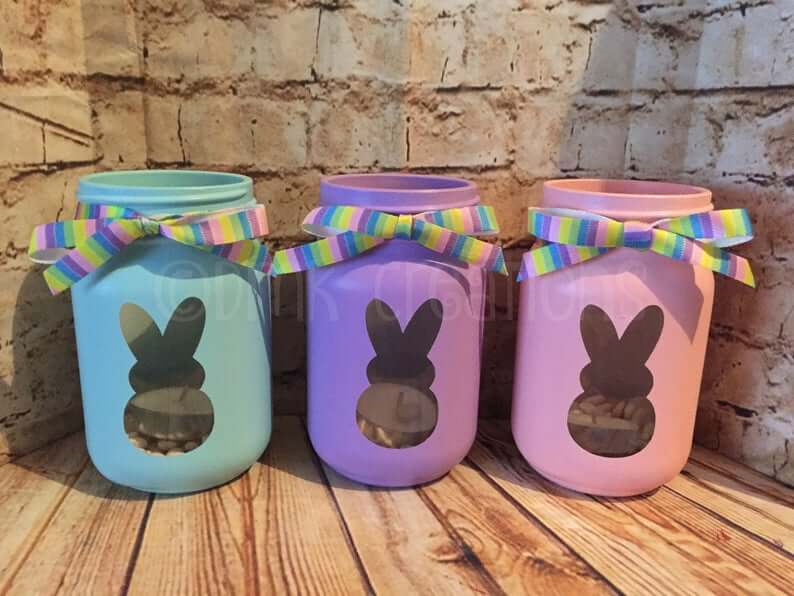 Easter Mason Jar Tea Light Candle Holders