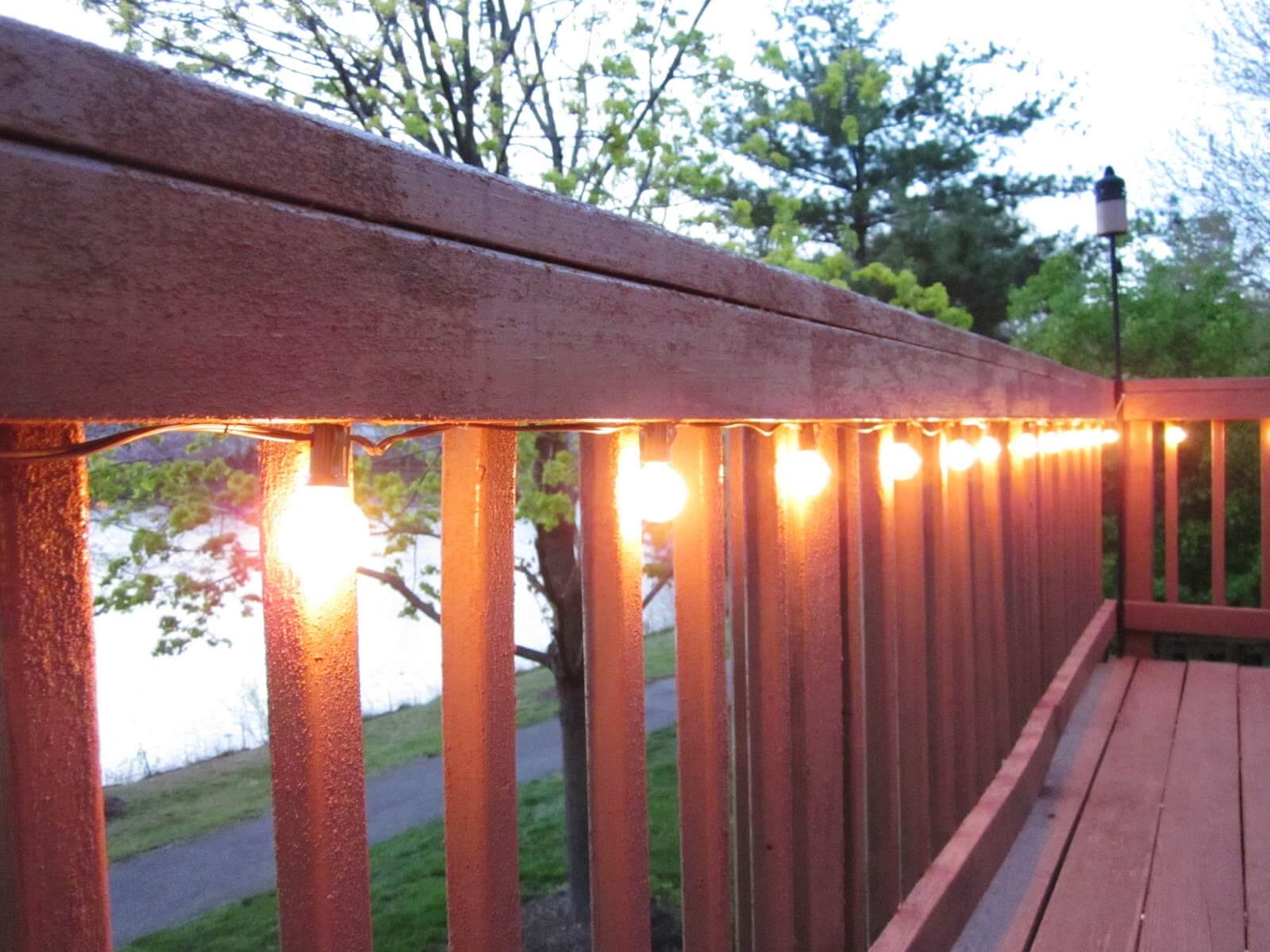 Yellow Bulb Outdoor Railing Lights