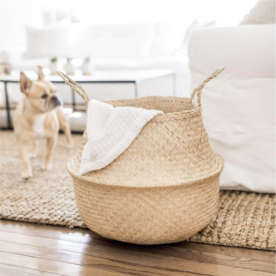 Shades of Beige Catchall Woven Seagrass Basket