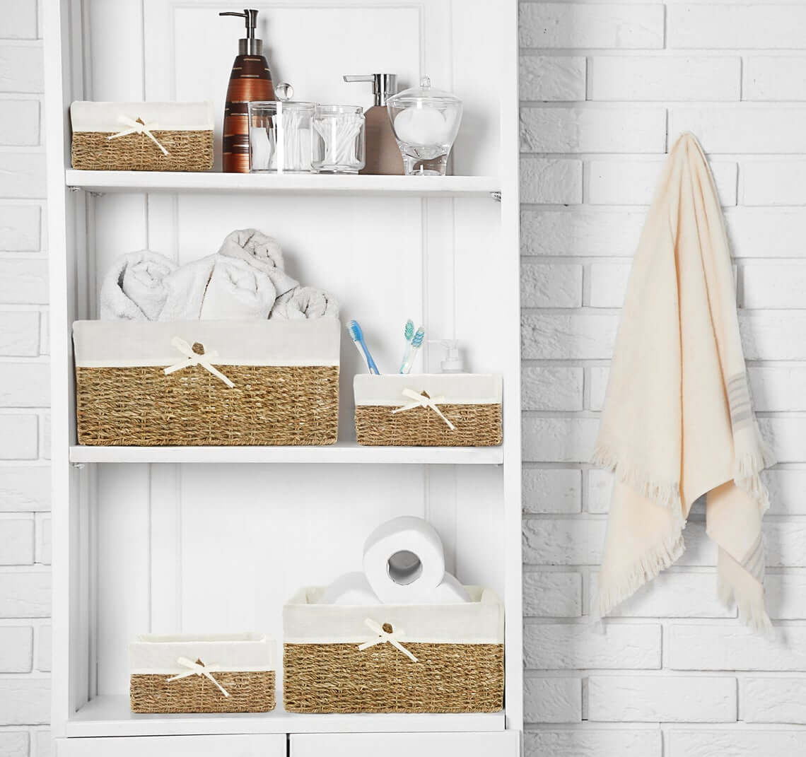 Savvy Seagrass Storage Solutions Bathroom Baskets