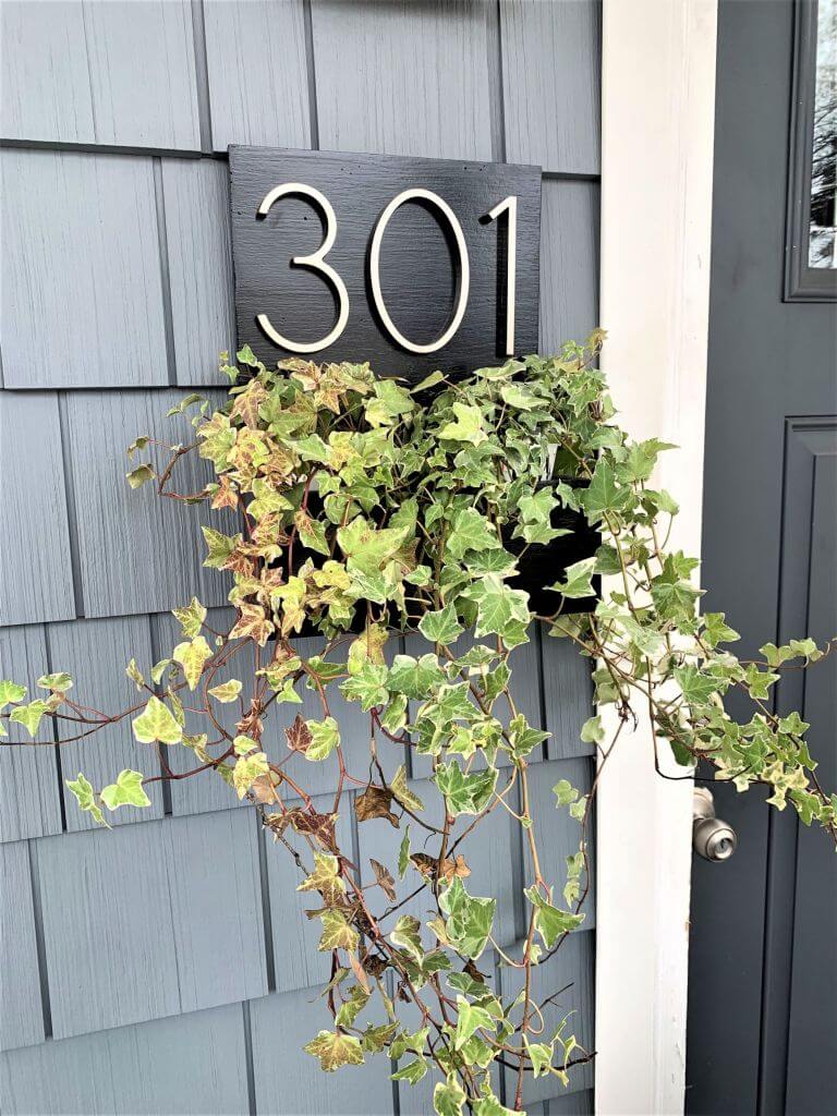 Modernized DIY Address Planter Box