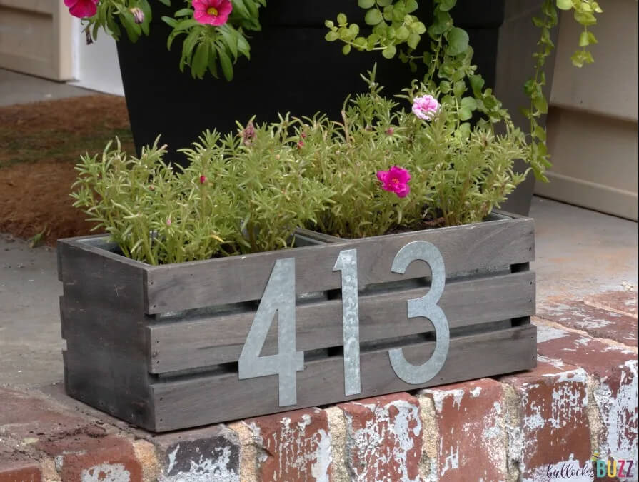 Cute and Versatile House Number Planter