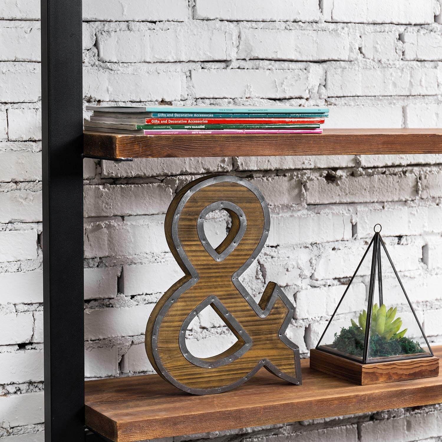 Monogram Wooden Metal Ampersand Décor