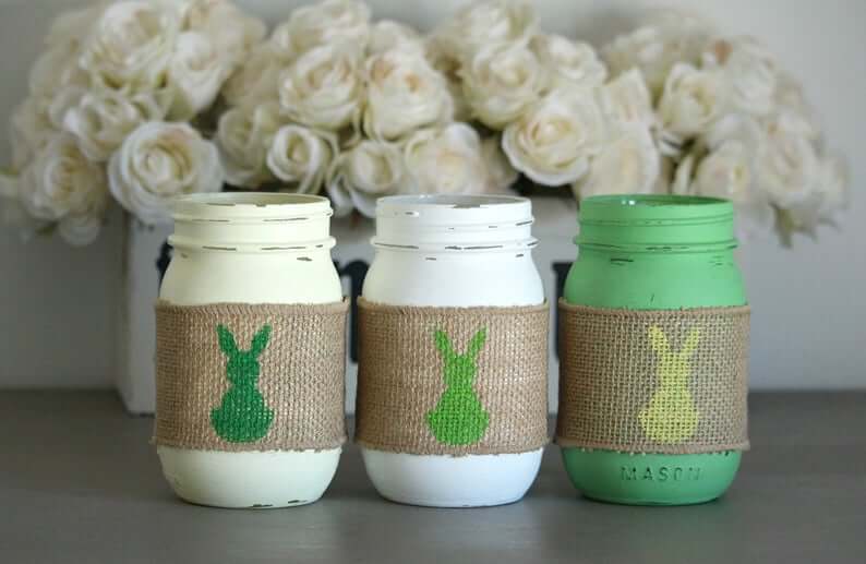 Rustic Easter Mason Jar Table Centerpieces