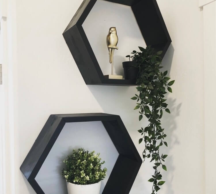 Easy to Accessorize Hexagon Shelves