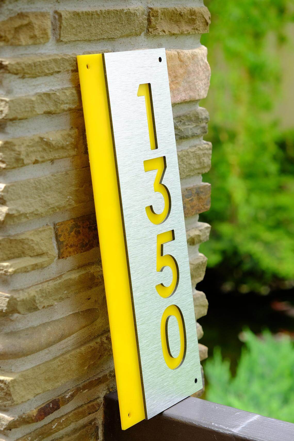 Bright Wooden House Number Block