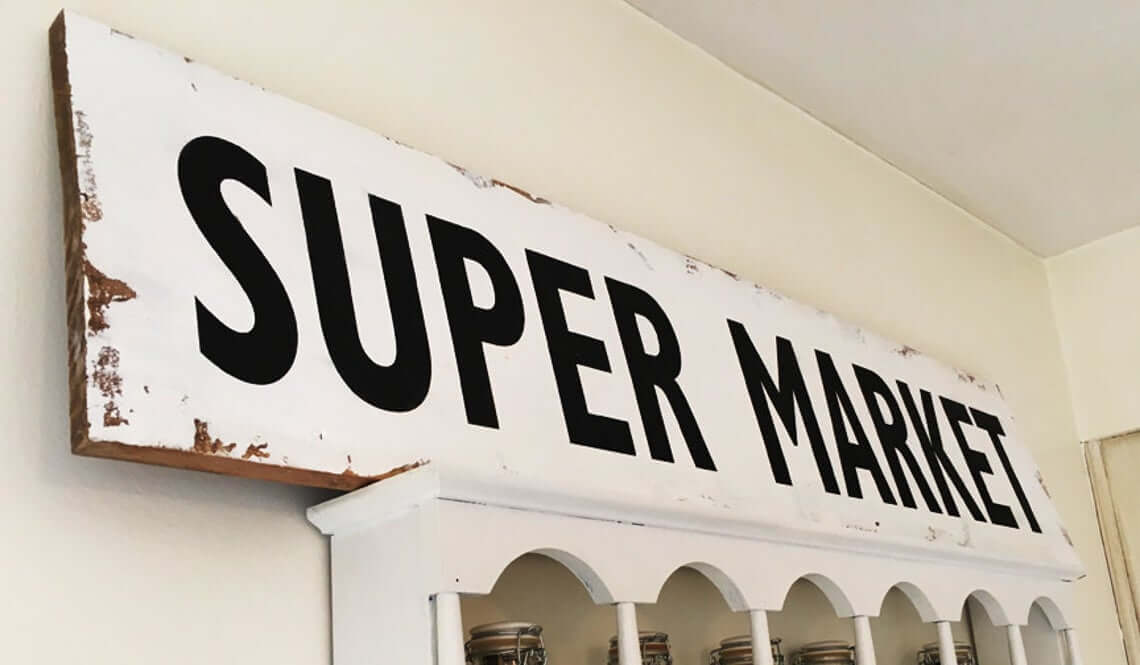 Vintage Looking Black and White Market Sign