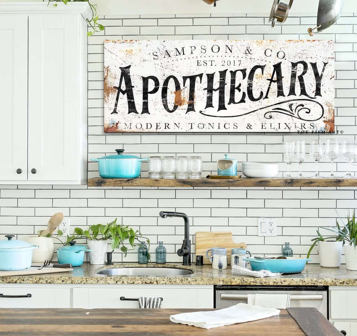 Vintage and Antique Apothecary Interior Design Sign