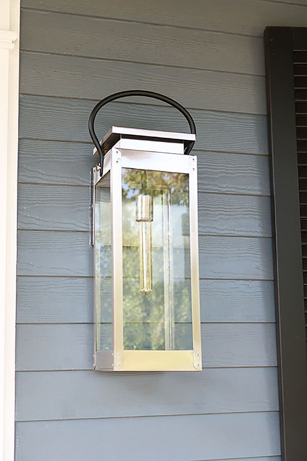 Sleek and Modern Silver Lantern Patio Light