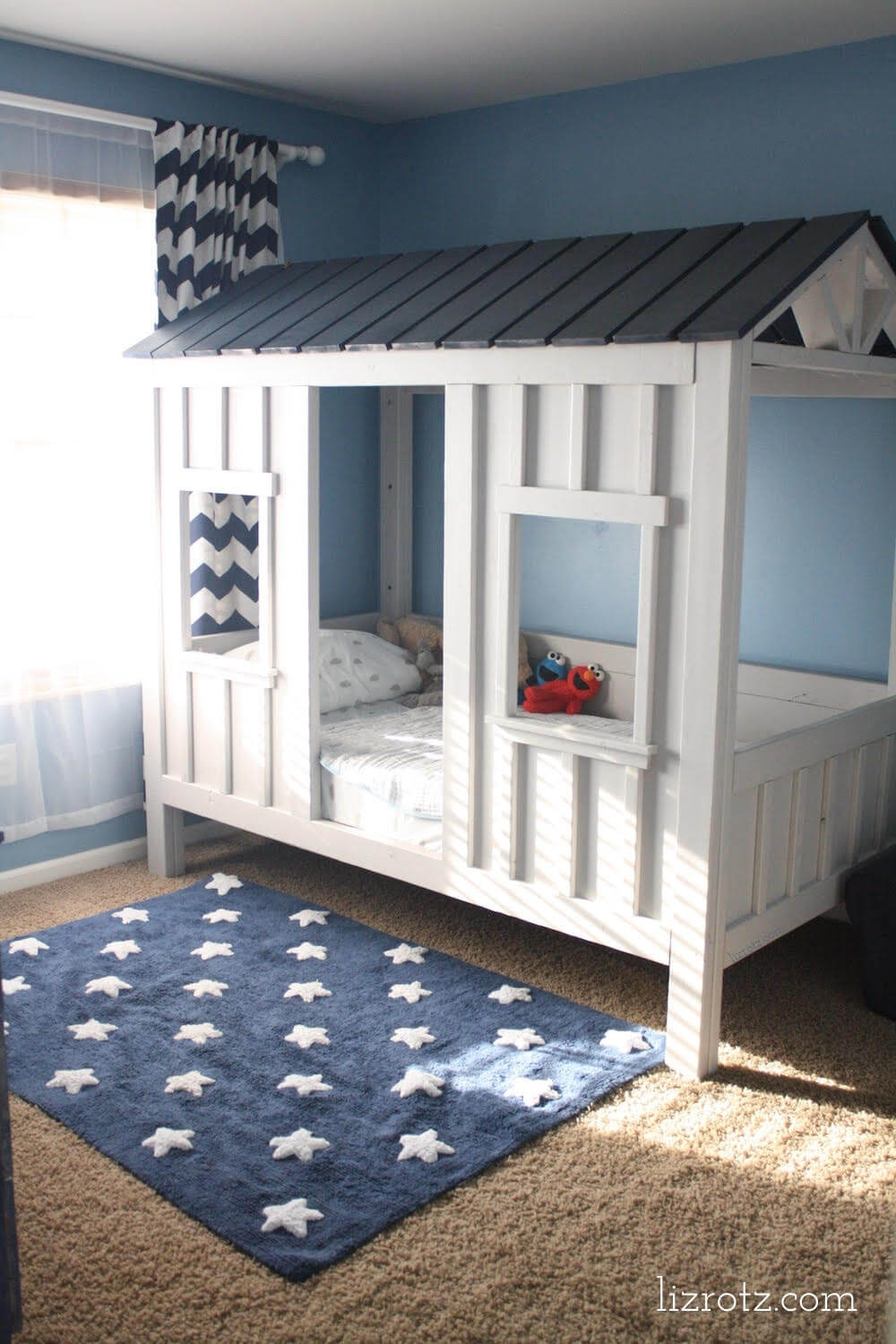 Modern Wood Cabin Toddler House Bed