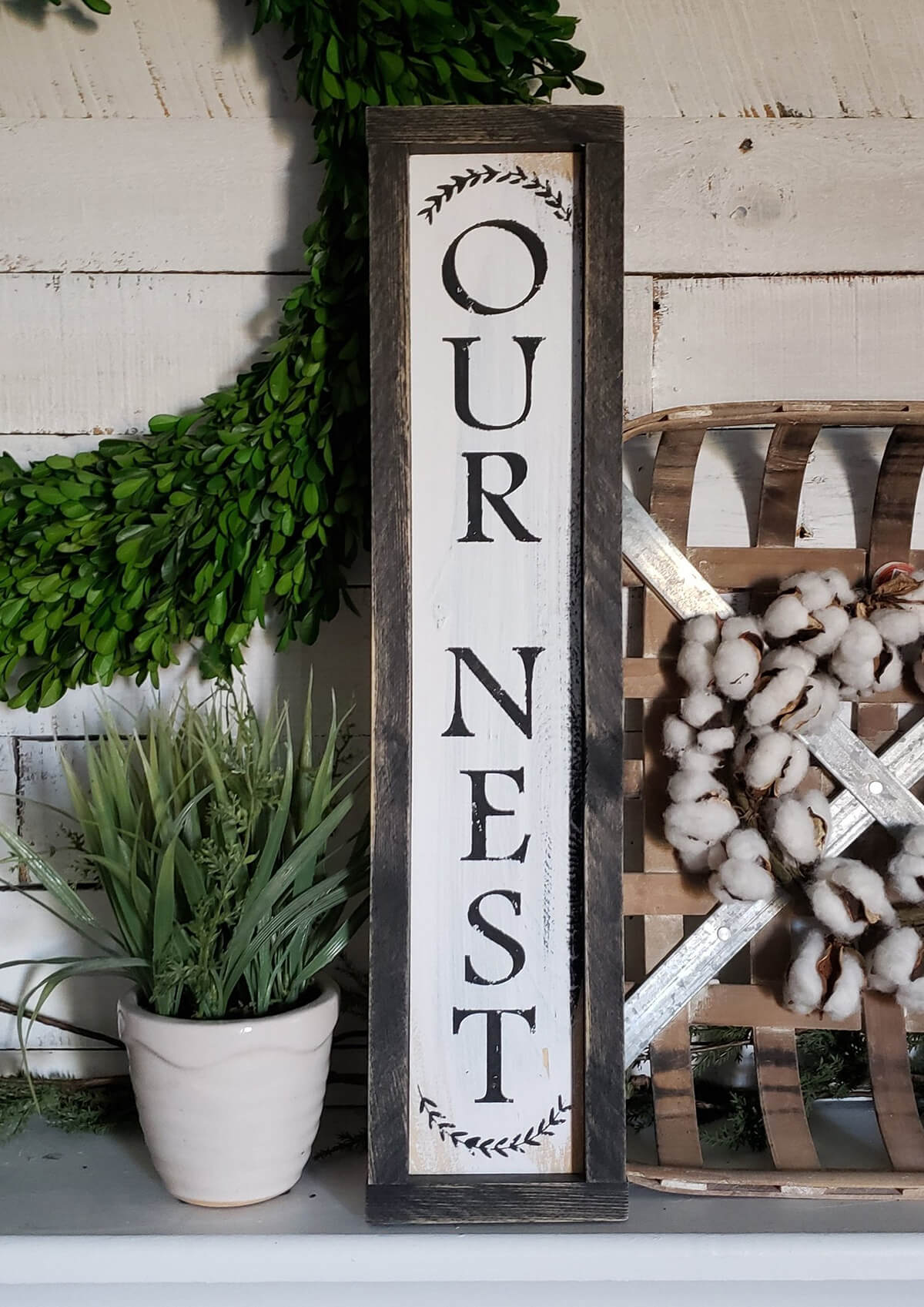 Framed “Our Nest” Front Porch Décor