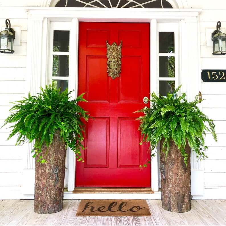 Rustic Indoor/Outdoor Tall Log Planters