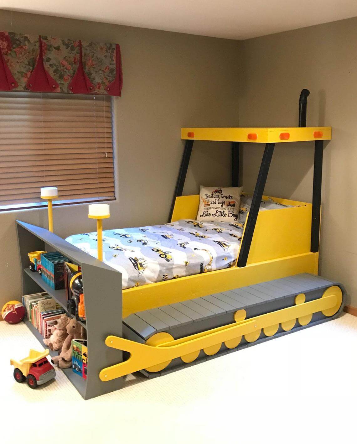 Construction Theme Bulldozer Bed Plans