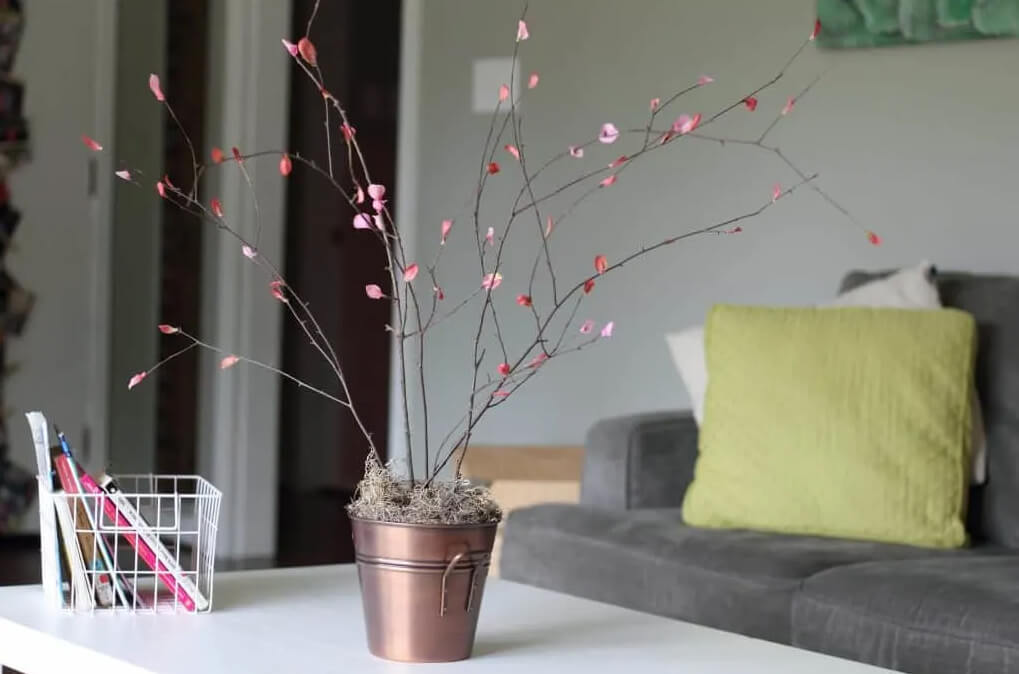 Wispy Branch in Bronze Pot Home Decoration