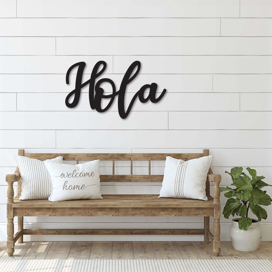 Hola Metal Welcoming Wall Art