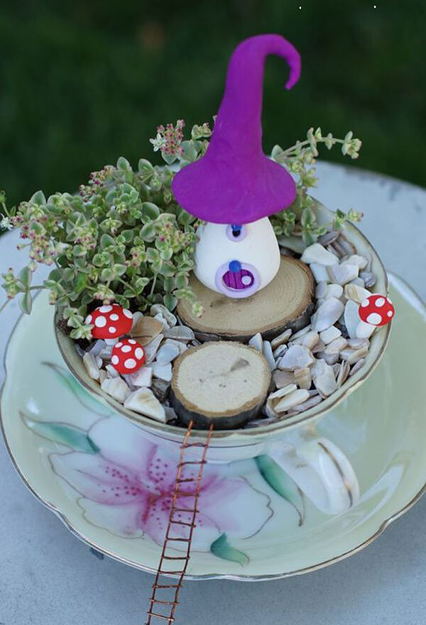 Miniature Fairy Garden Teacup and Saucer