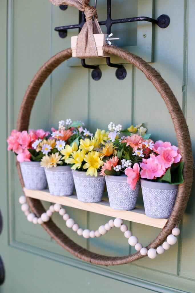 Hanging Potted Planter Door Wreath