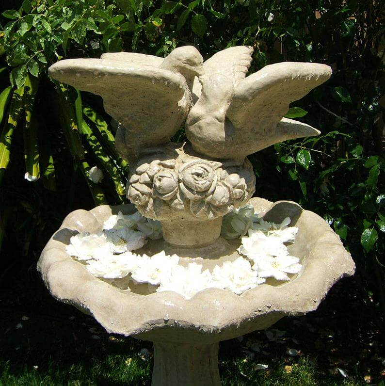 When Doves Cry Concrete Birdbath