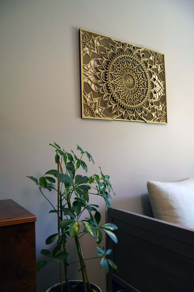 Layered Mandala Intricate Wooden Wall Art