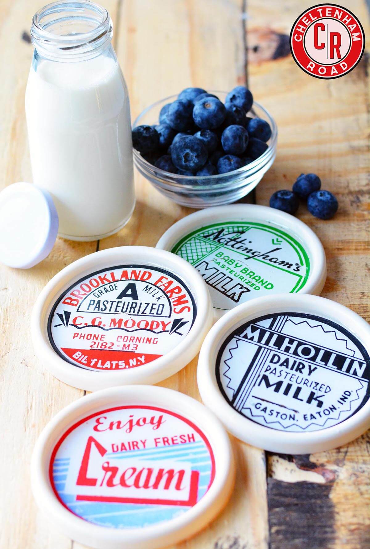 Retro Dairy Label Coaster Set