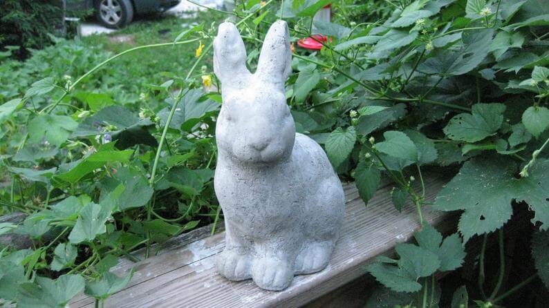 Soft and Sweet Cuddly Concrete Bunny Statue