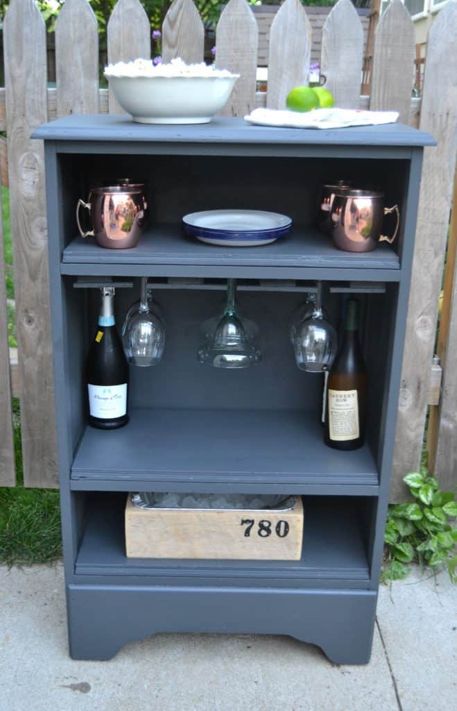 Repurposed Dresser to Bar Makeover