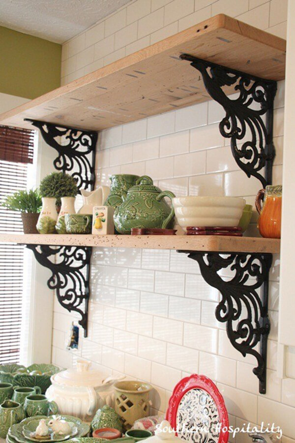 Wrought-Iron Decorative Mounted Shelves