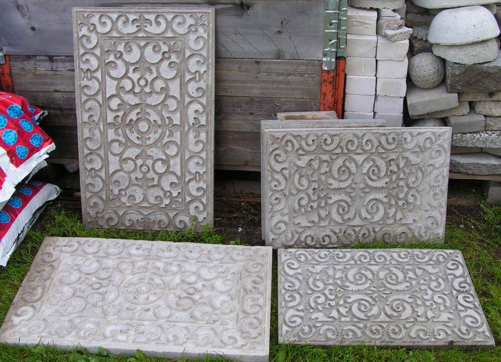 Spectacular Scrolled Stamped Concrete Tile Blocks