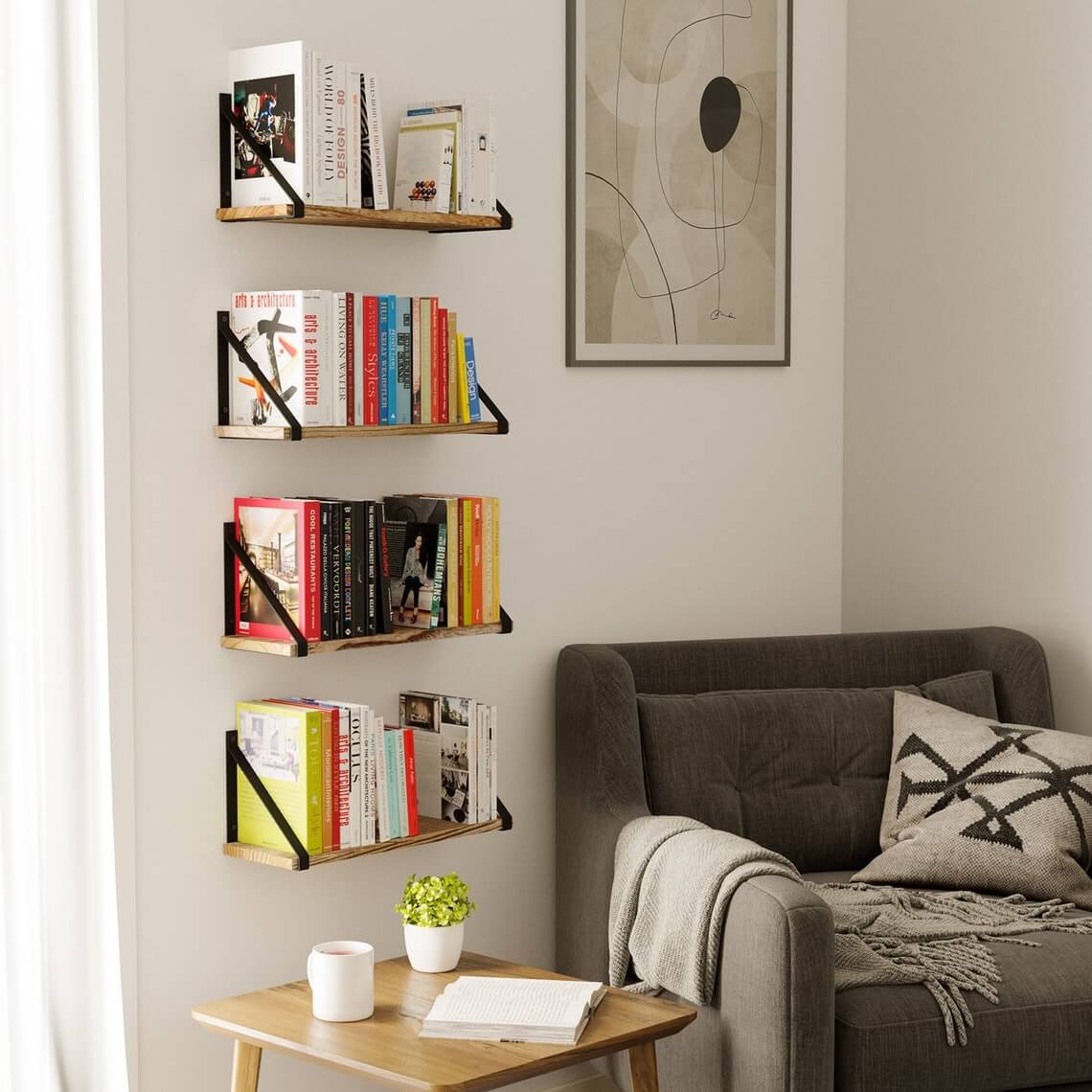 Modern and Rustic Floating Shelves