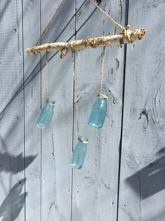 Rustic Hanging Bottle Vase or Chandelier