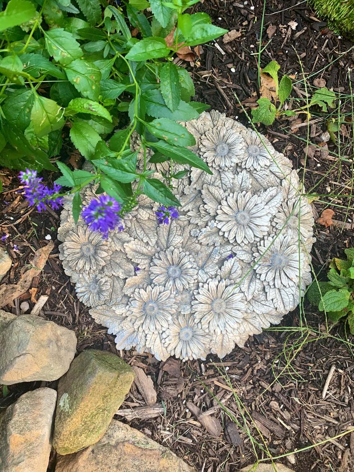 Vintage Cement Floral Sculpture with Incredible Detail