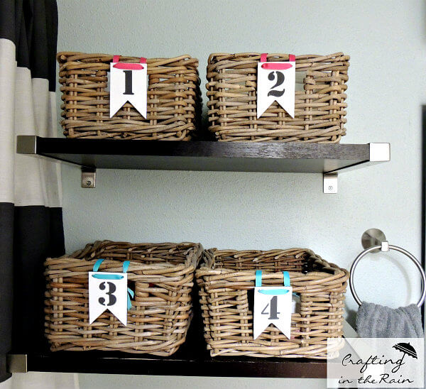 Rectangular Basket Bin Bathroom Organization