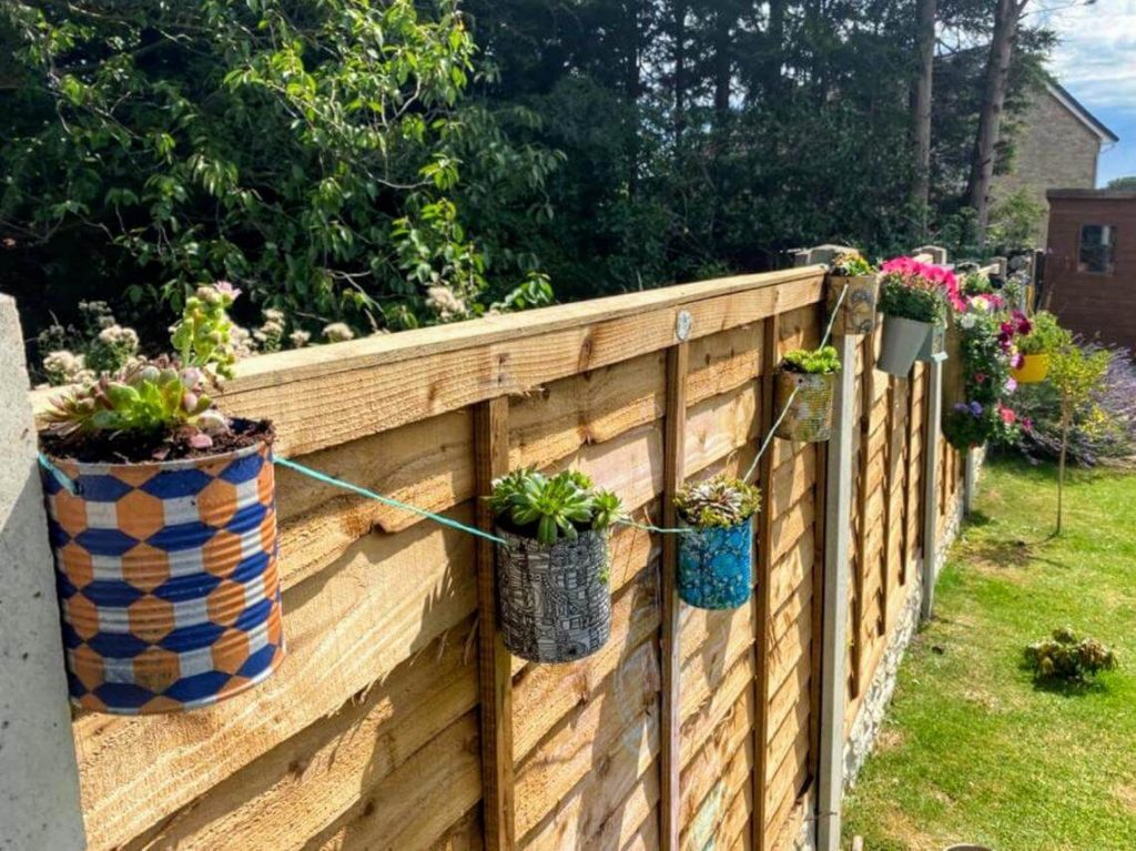 Backyard Fence Coffee Can String of Planters