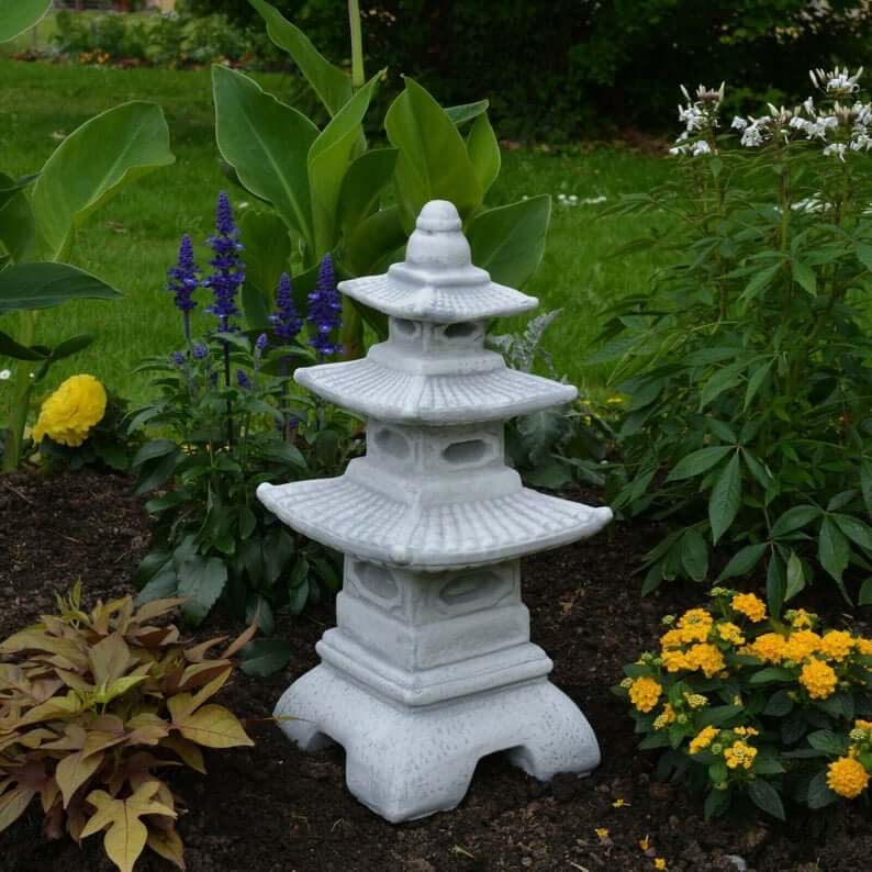 Meditation Garden Three-Tiered Pagoda Garden Sculpture