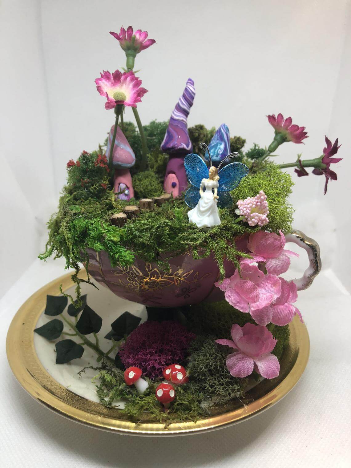 Pretty in Purple Royal Teacup Fairy Garden