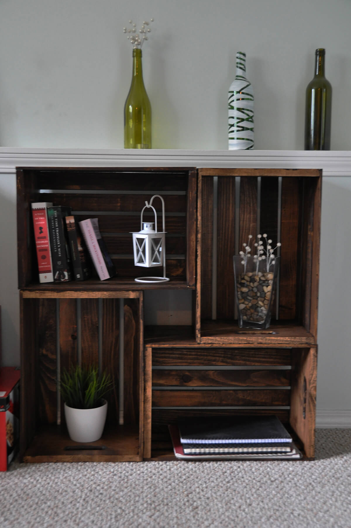 Stunning and Stained Crate Storage Center