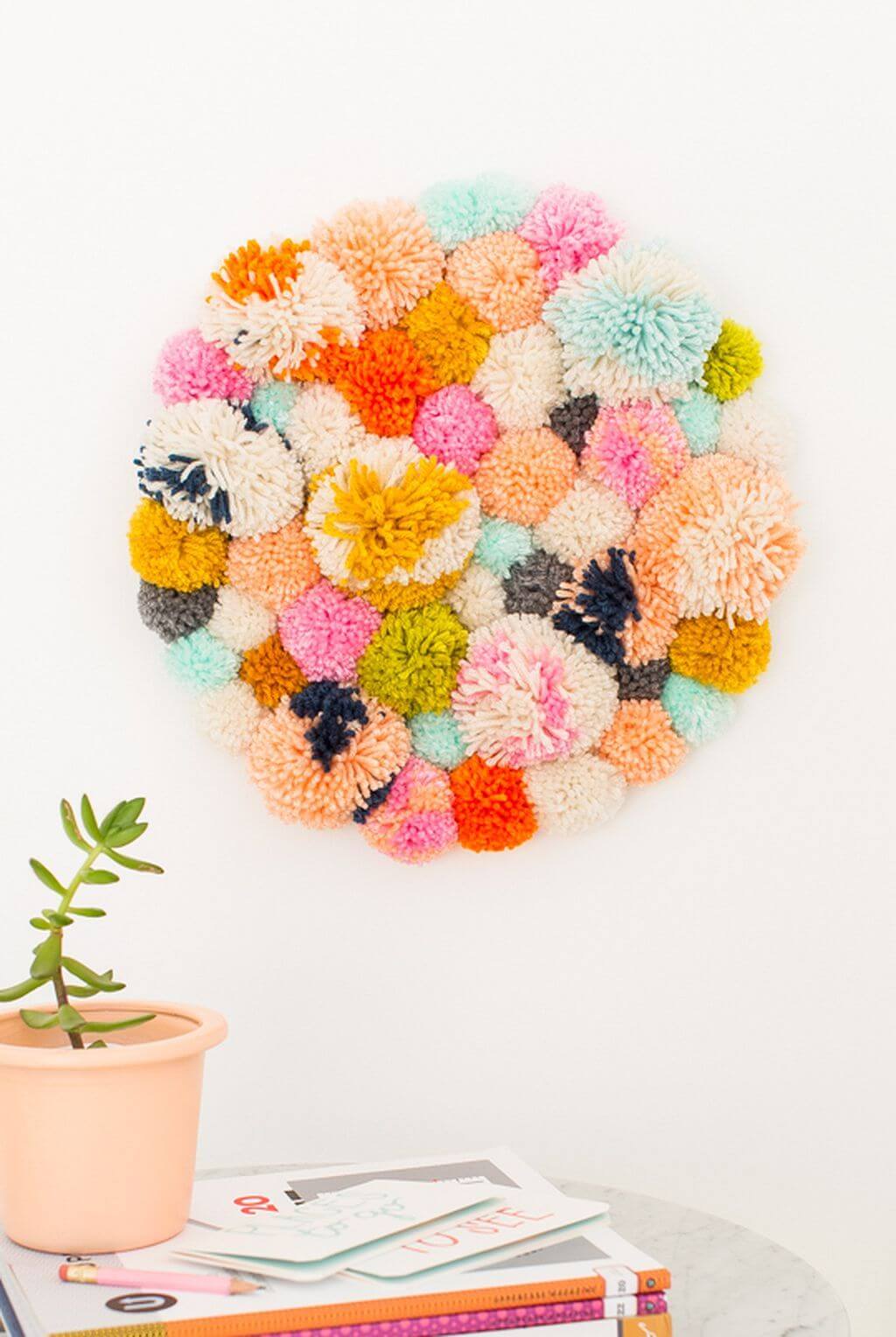 Interesting Pom Pom Hanger Wall Art