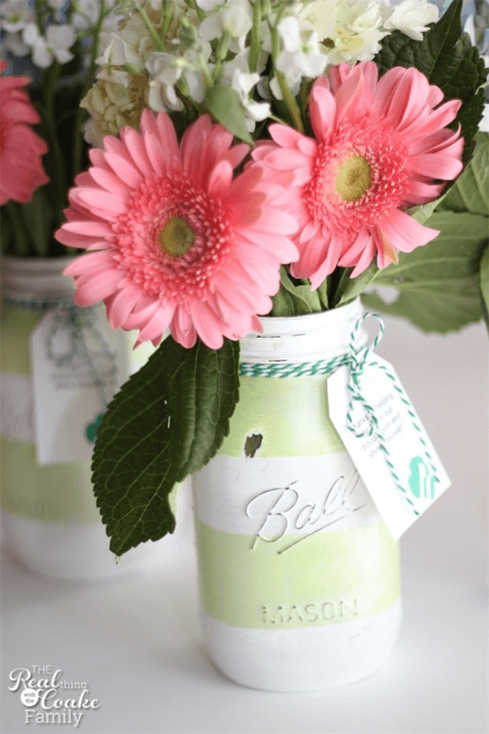 Great Gift Idea Painted Mason Jar Vase