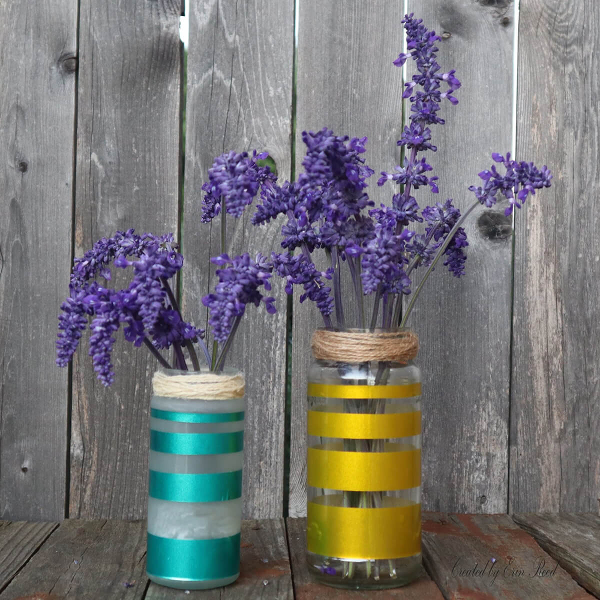 Metallic Jewel Tone Striped Jar Vases