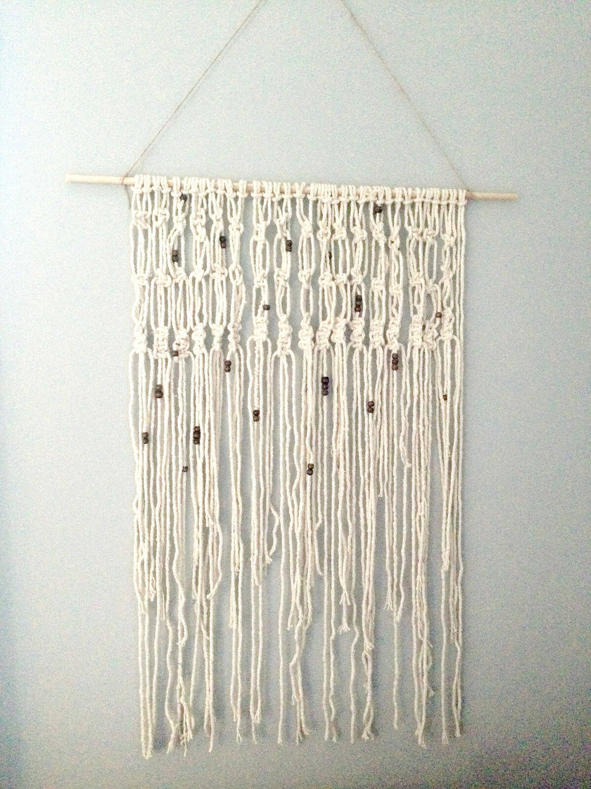 Bohemian Macrame with Beads Decorative Wall Art